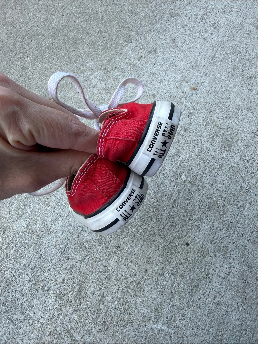 Converse Kids Red Low-Top Canvas Sneakers with White Laces